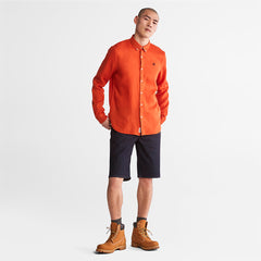 Mill River Slim-Fit Linen Shirt for Men in Orange Timberland US