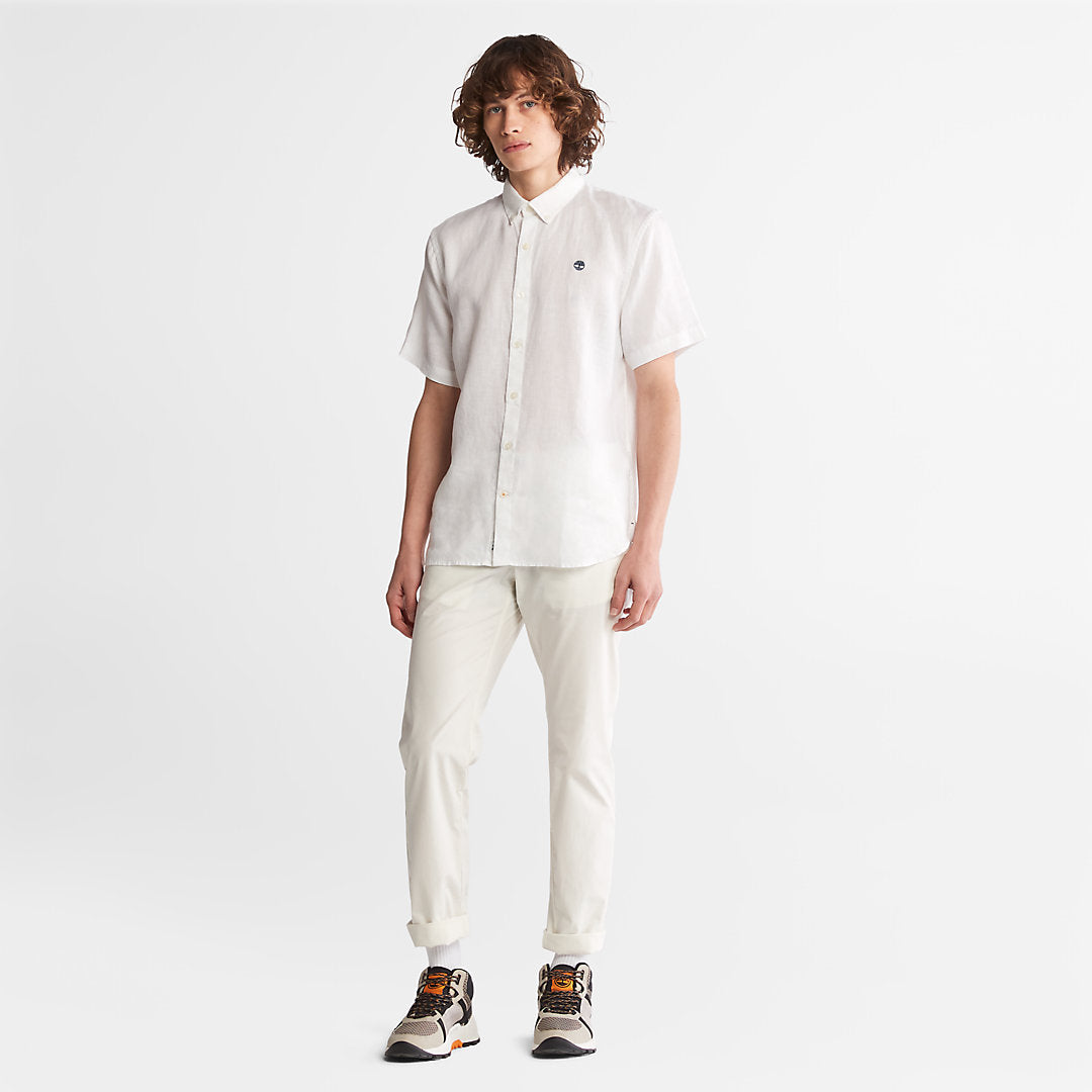 Mill River Short-sleeve Linen Shirt for Men in White Timberland For Sale
