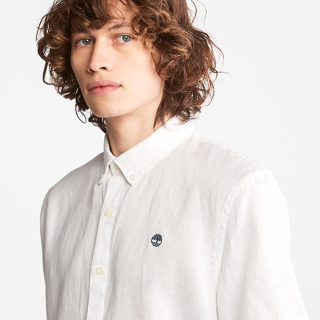 Mill River Short-sleeve Linen Shirt for Men in White Timberland For Sale