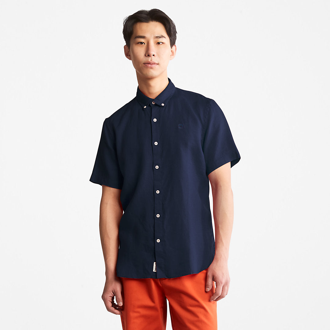 Mill River Short-sleeve Linen Shirt for Men in Navy Timberland Online