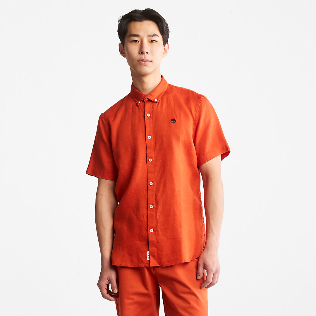 Mill River Short-Sleeve Shirt for Men in Orange Timberland For Sale