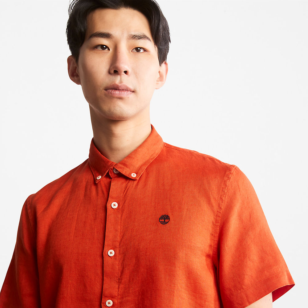 Mill River Short-Sleeve Shirt for Men in Orange Timberland For Sale