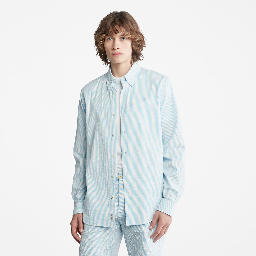 Striped Seersucker Shirt for Men in Blue Timberland Online