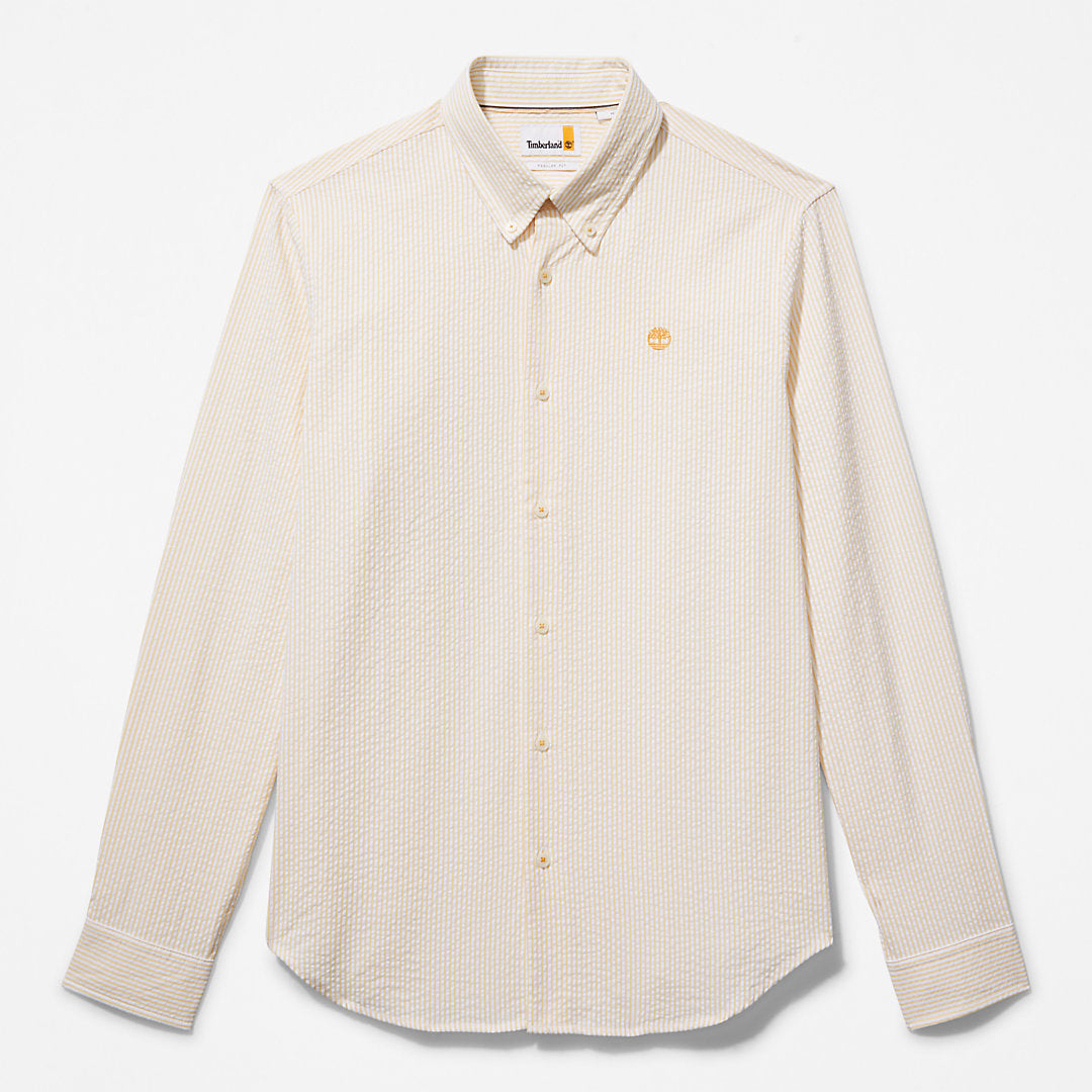 Striped Seersucker Shirt for Men in Orange Timberland Sale
