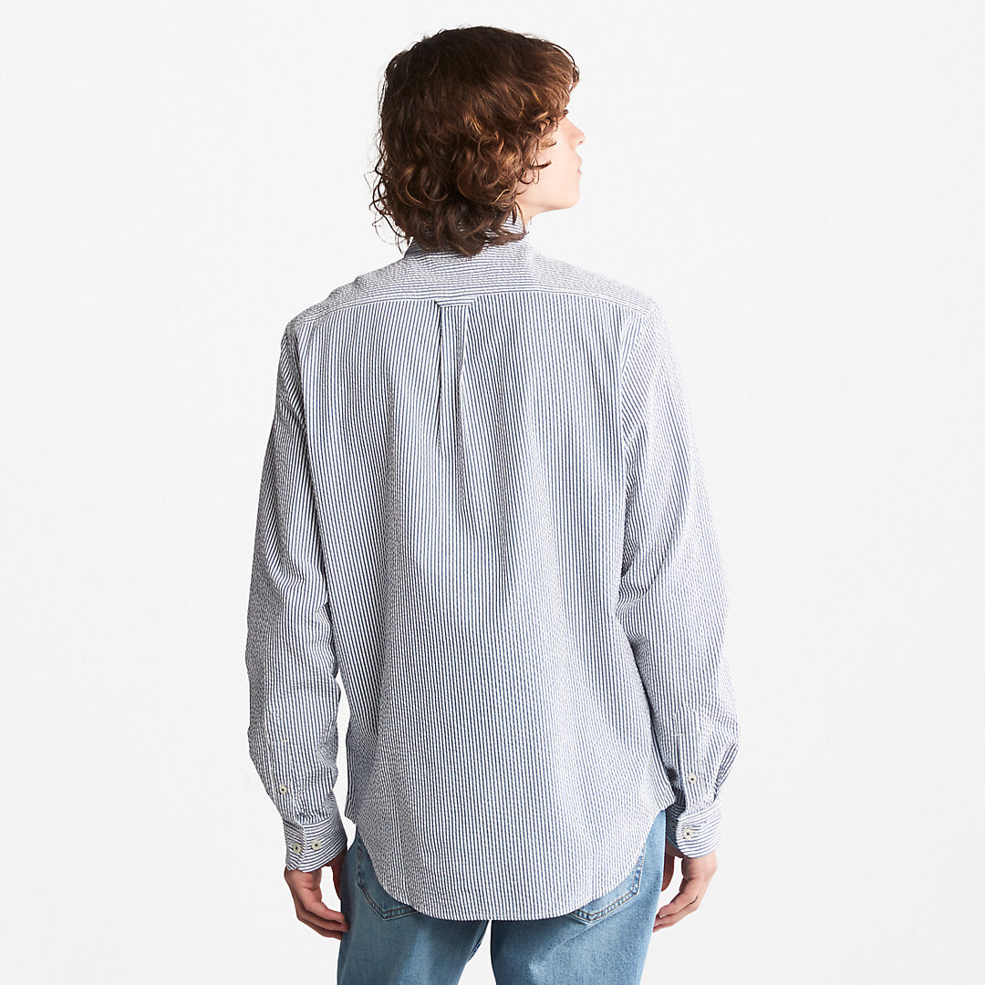 Striped Seersucker Shirt for Men in Navy Timberland Outlet