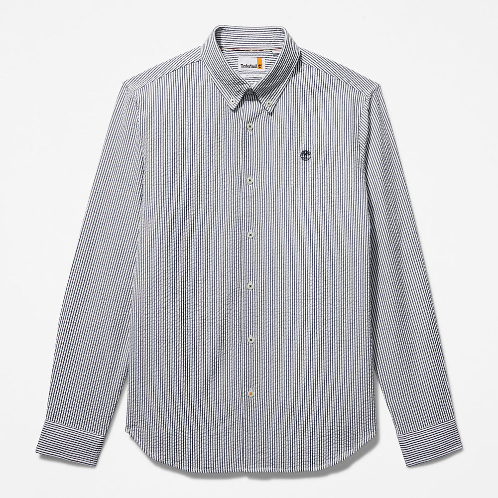 Striped Seersucker Shirt for Men in Navy Timberland Outlet