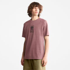 Stacked Logo T-shirt for Men in Dark Pink Timberland Discount