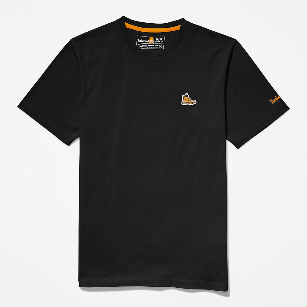 Boot Logo T-Shirt for Men in Black Timberland For Sale