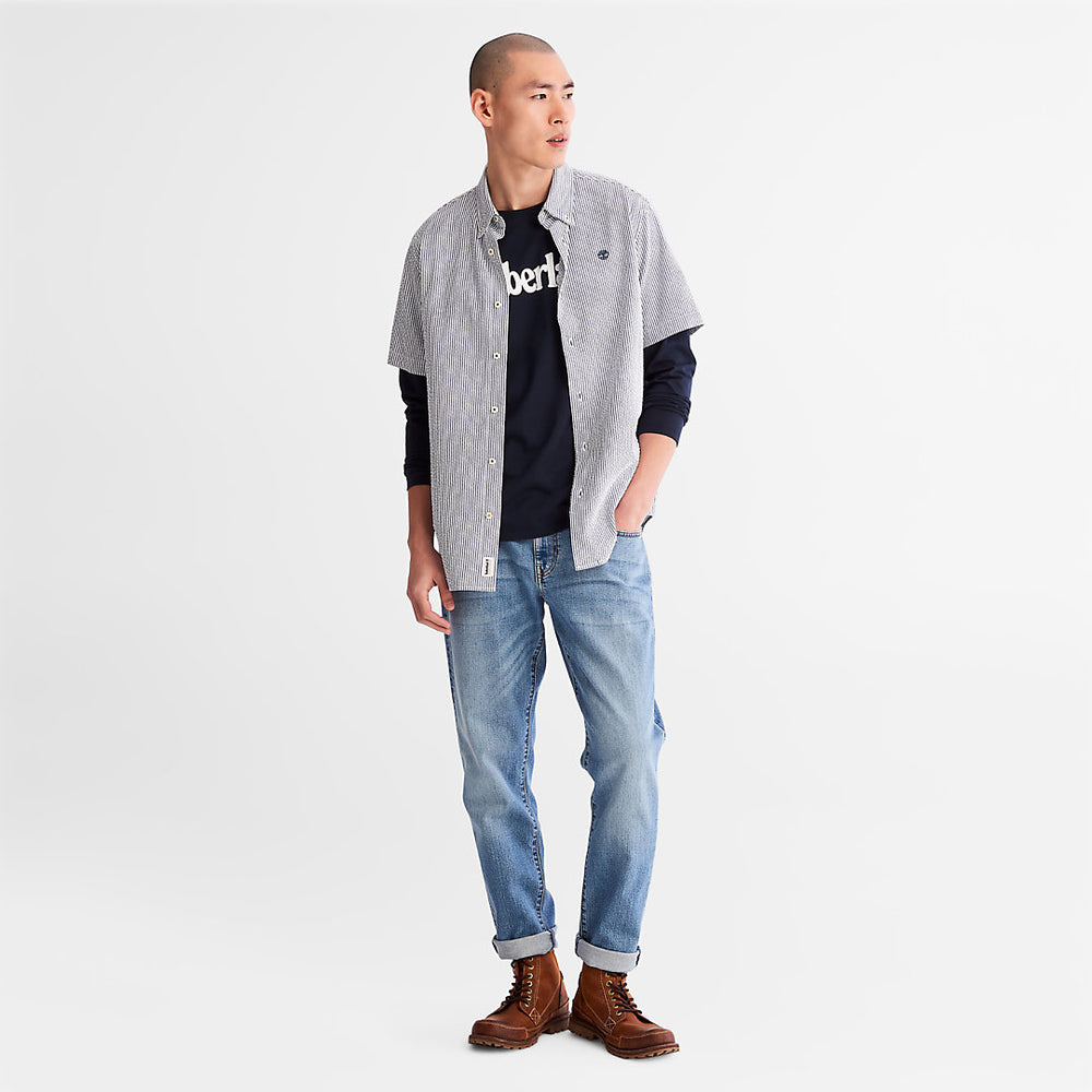 SS Seersucker Shirt for Men in Blue Timberland US
