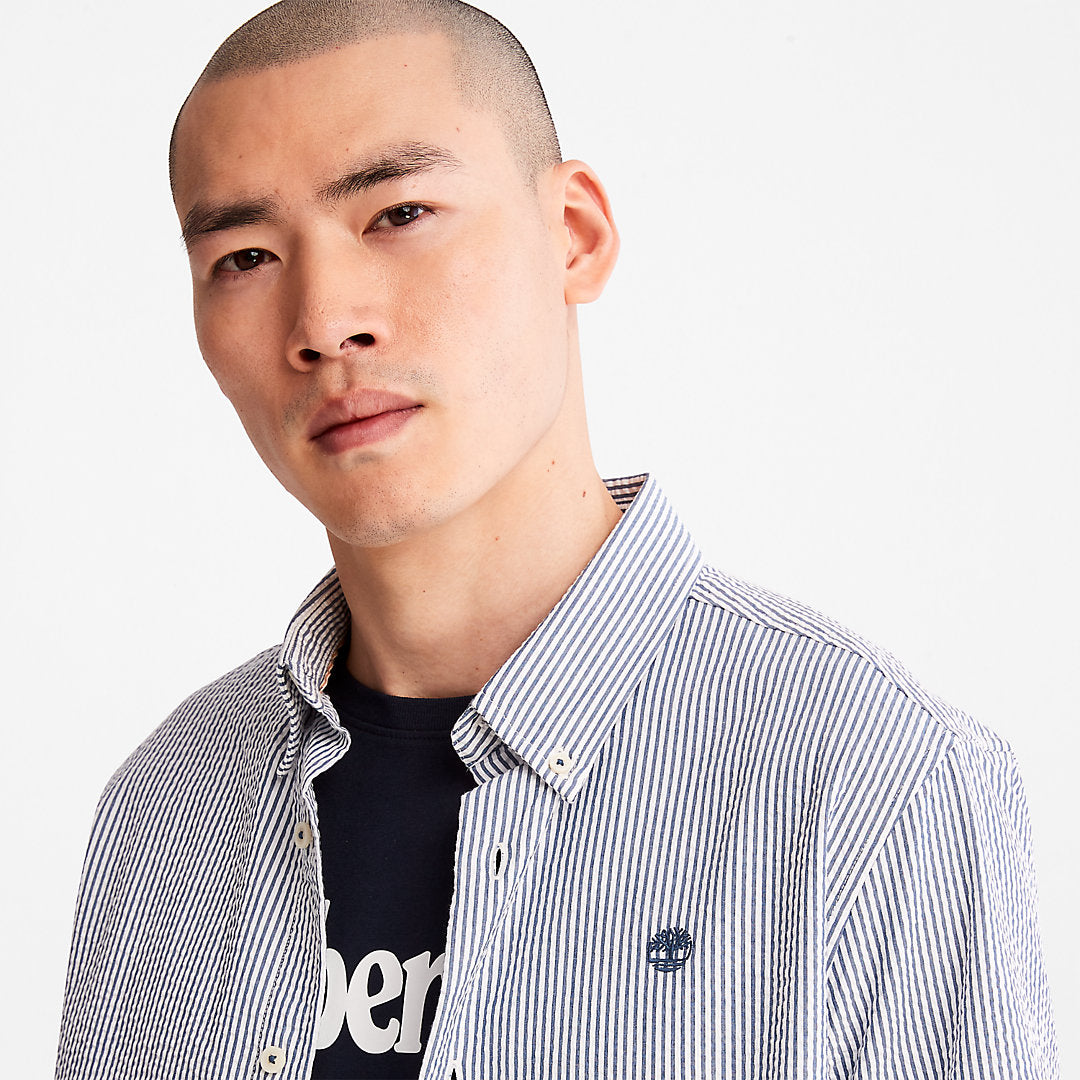SS Seersucker Shirt for Men in Blue Timberland US