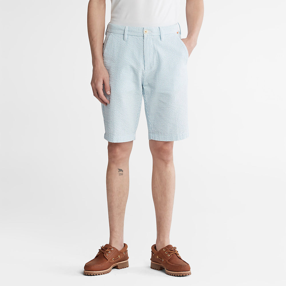 Seersucker Shorts for Men in Blue Timberland Outlet