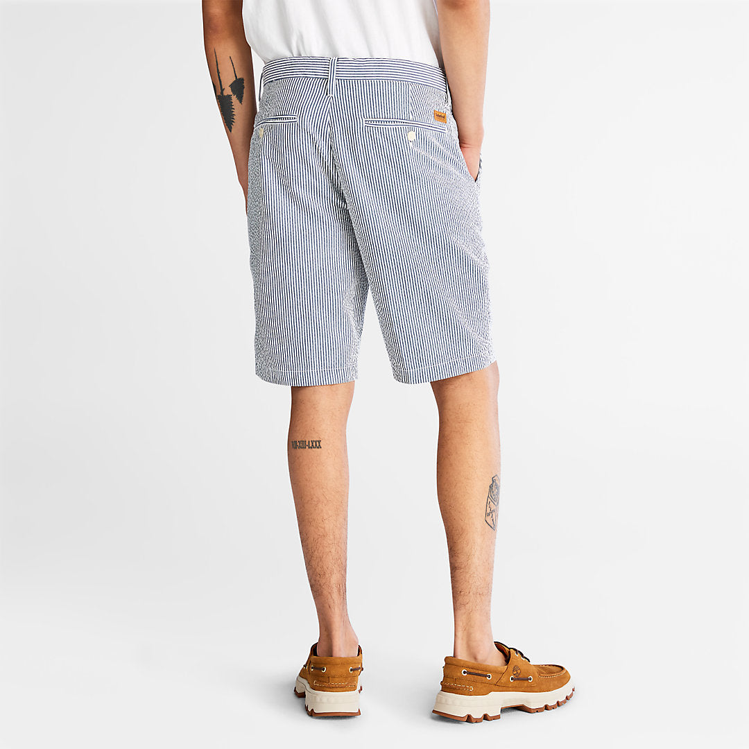 Seersucker Shorts for Men in Blue Timberland On Sale