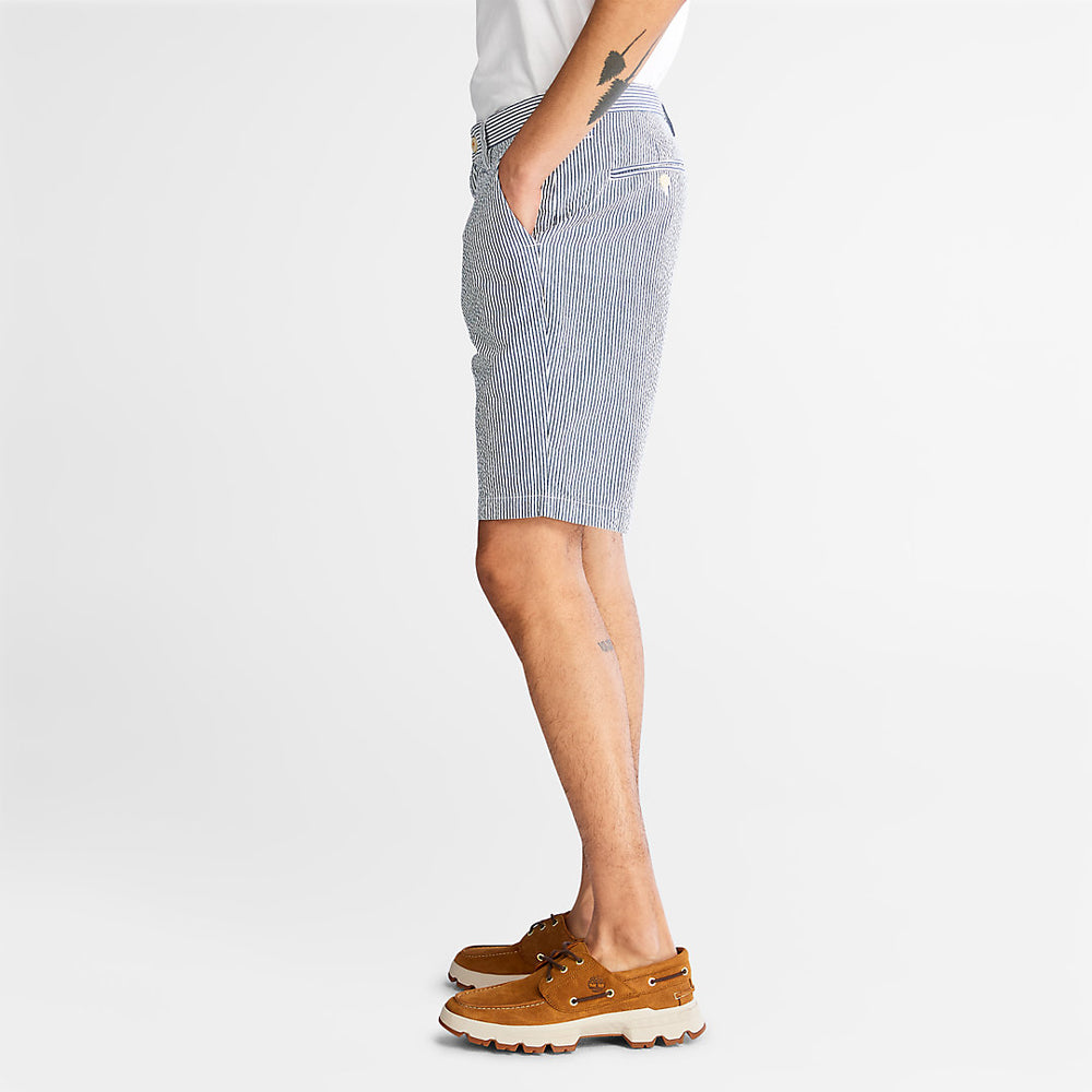 Seersucker Shorts for Men in Blue Timberland On Sale