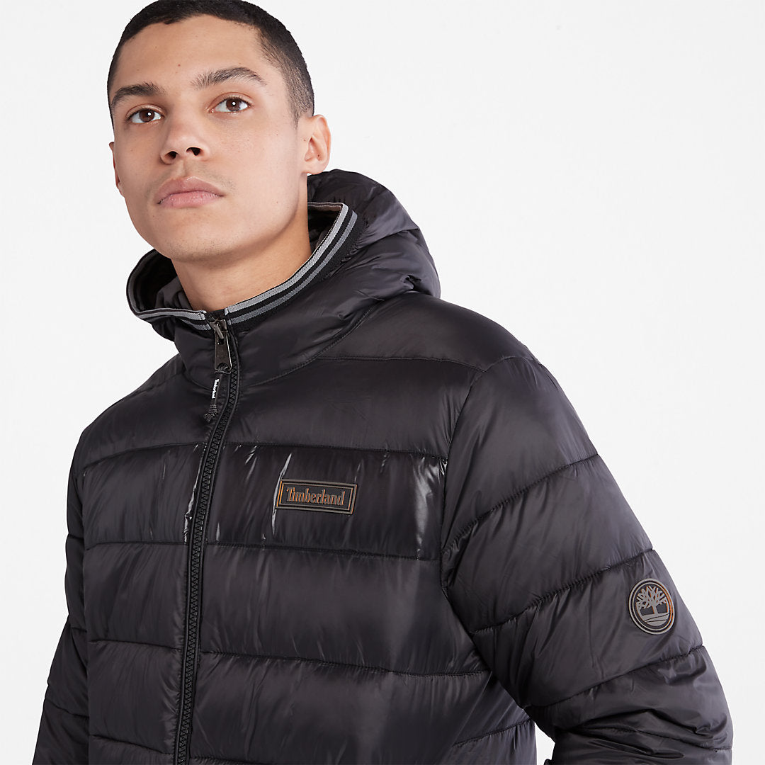 Garfield Hooded Puffer Jacket for Men in Black Timberland Discount
