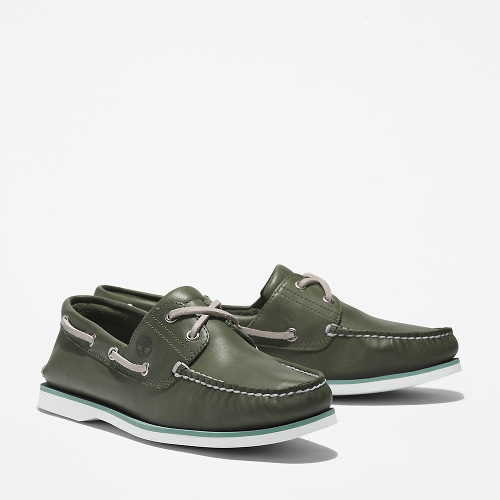 Timberland® 2-Eye Classic Boat Shoe for Men in Dark Green Timberland Sale
