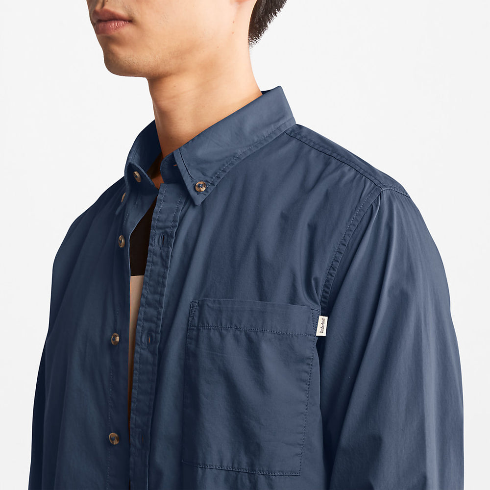 Outdoor Heritage Washed Poplin Shirt for Men in Blue Timberland Sale