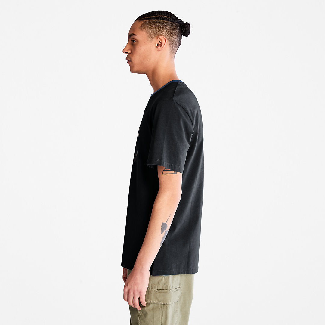 Camo-Logo T-Shirt for Men in Black Timberland On Sale
