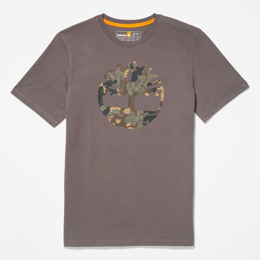 Camo-Logo T-Shirt for Men in Grey Timberland For Sale