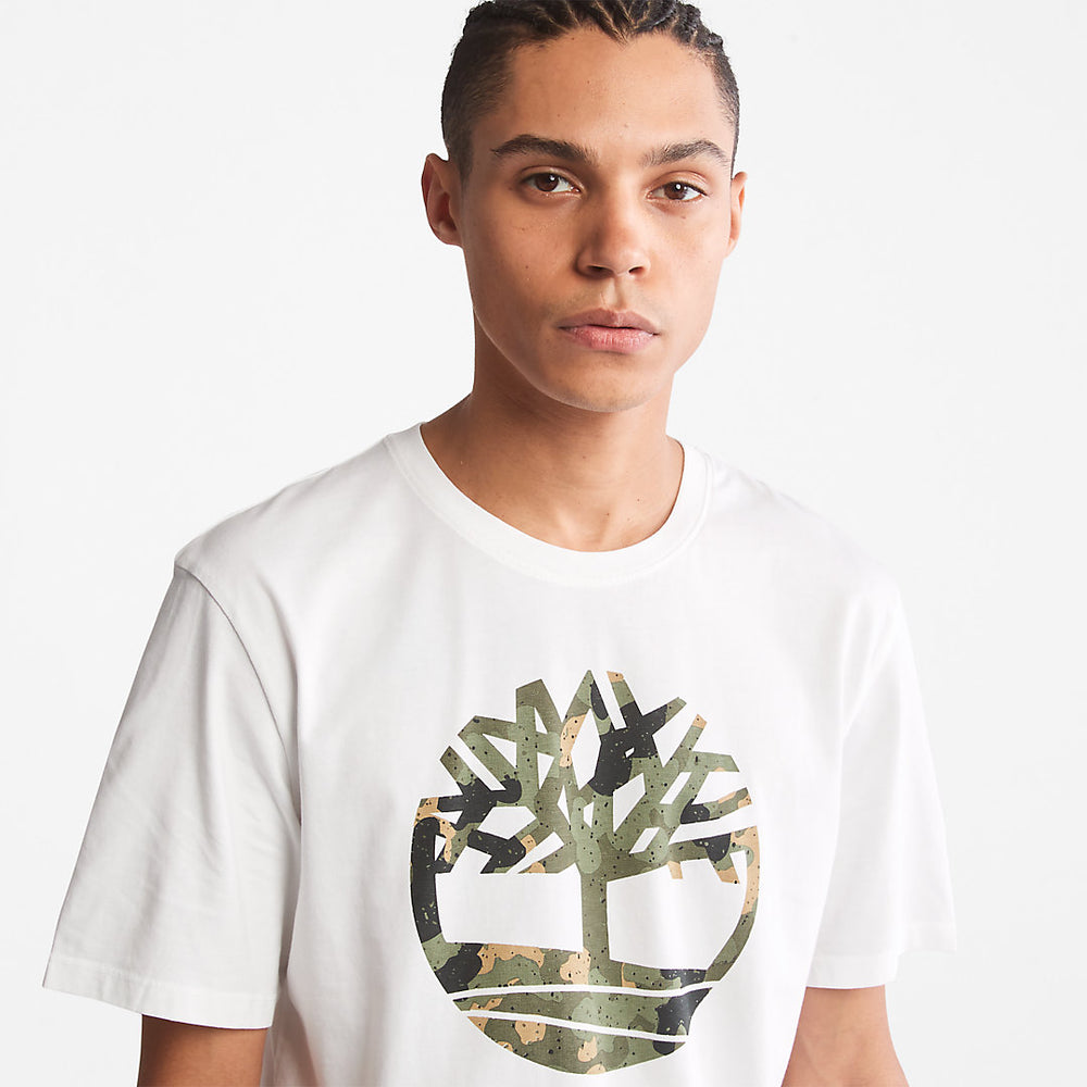 Camo-Logo T-Shirt for Men in White Timberland Outlet