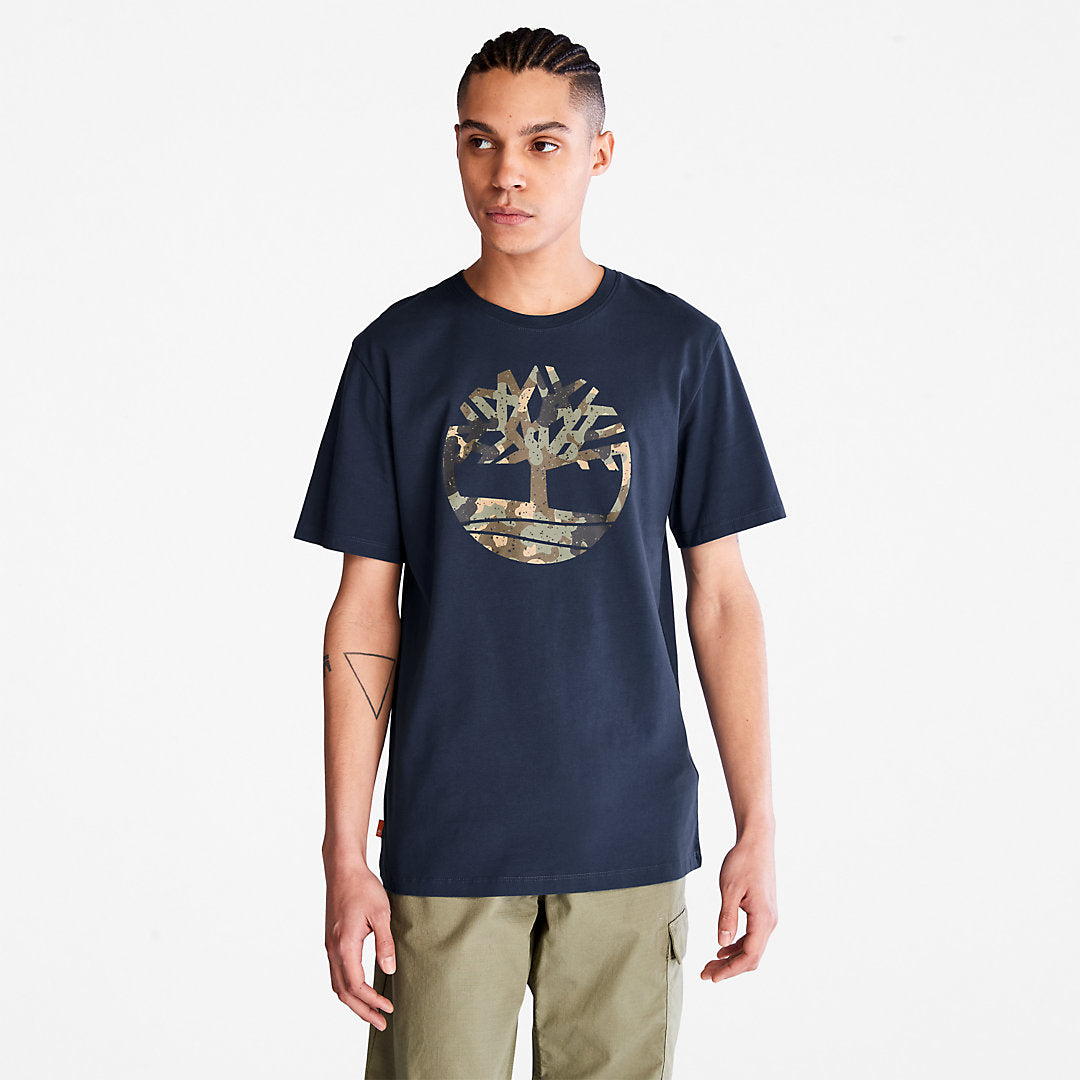 Camo-Logo T-Shirt for Men in Navy Timberland Sale