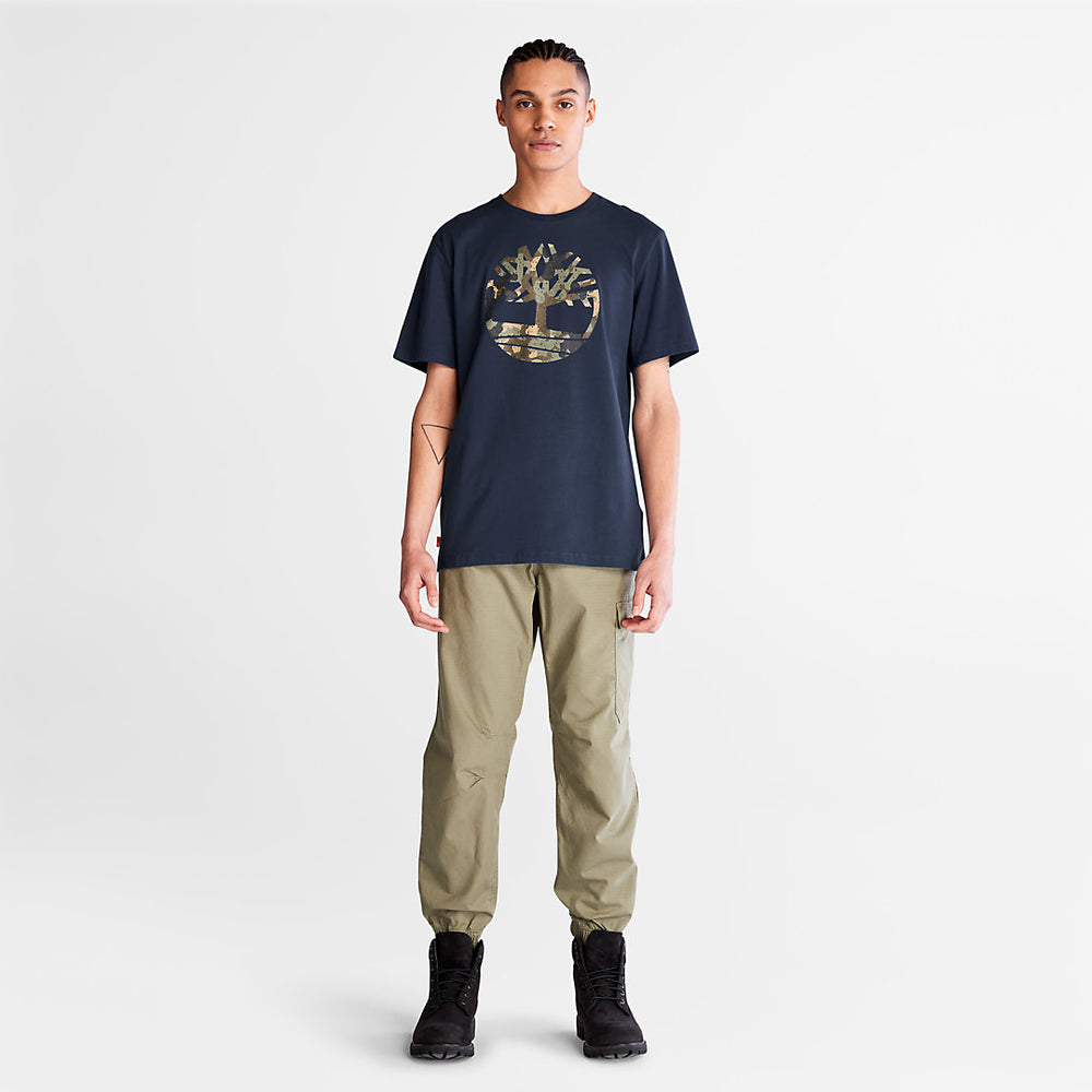 Camo-Logo T-Shirt for Men in Navy Timberland Sale