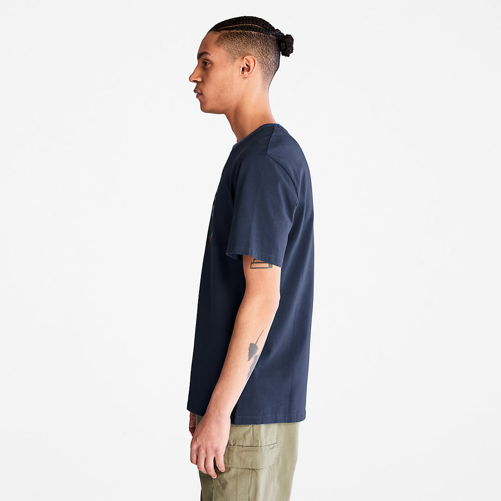 Camo-Logo T-Shirt for Men in Navy Timberland Sale