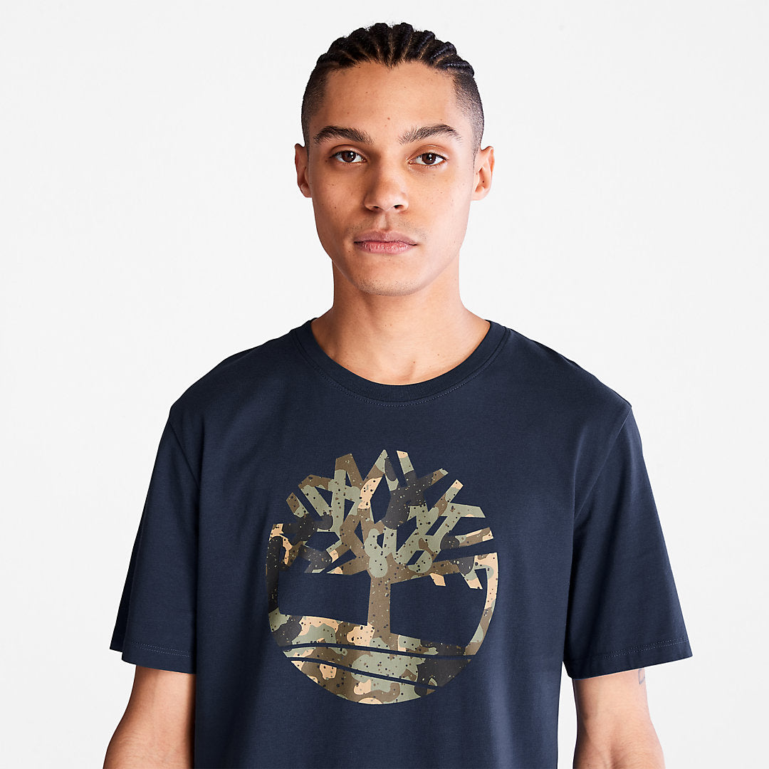Camo-Logo T-Shirt for Men in Navy Timberland Sale