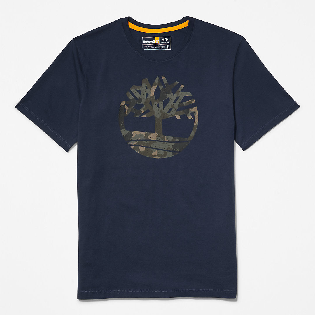 Camo-Logo T-Shirt for Men in Navy Timberland Sale