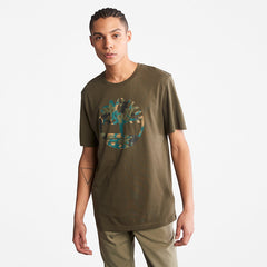 Camo-Logo T-Shirt for Men in Dark Green Timberland Discount