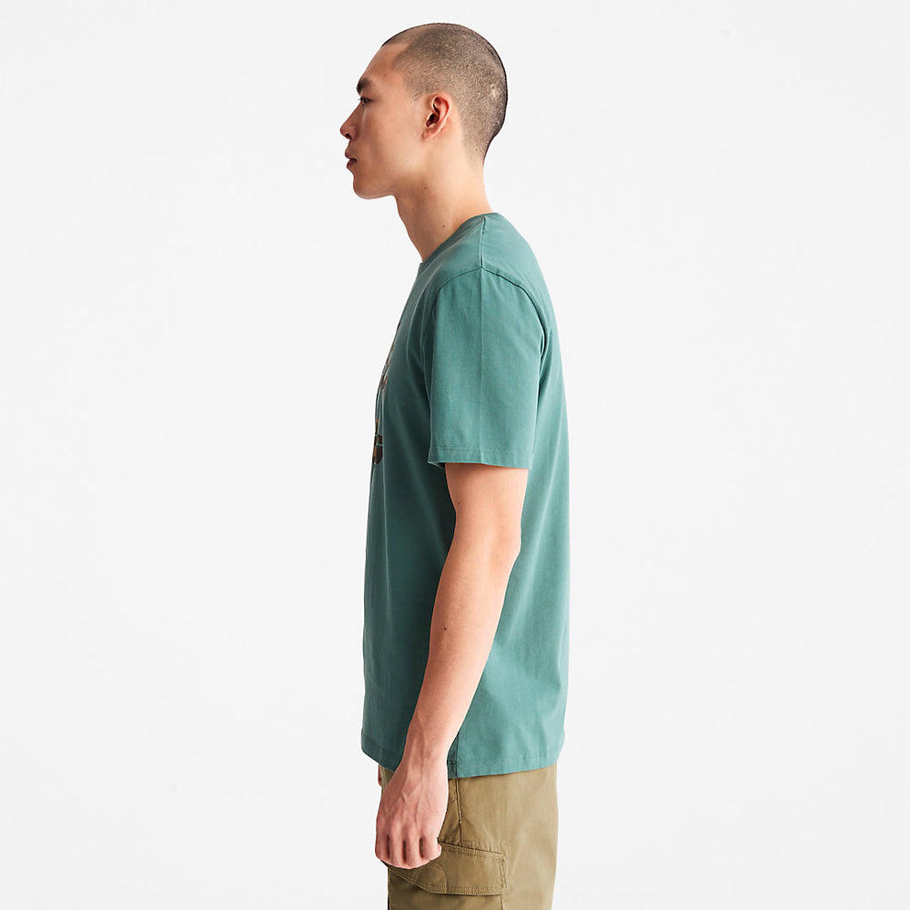 Camo-Logo T-Shirt for Men in Light Green Timberland US