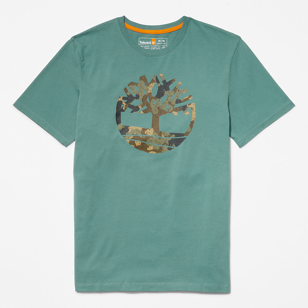 Camo-Logo T-Shirt for Men in Light Green Timberland US