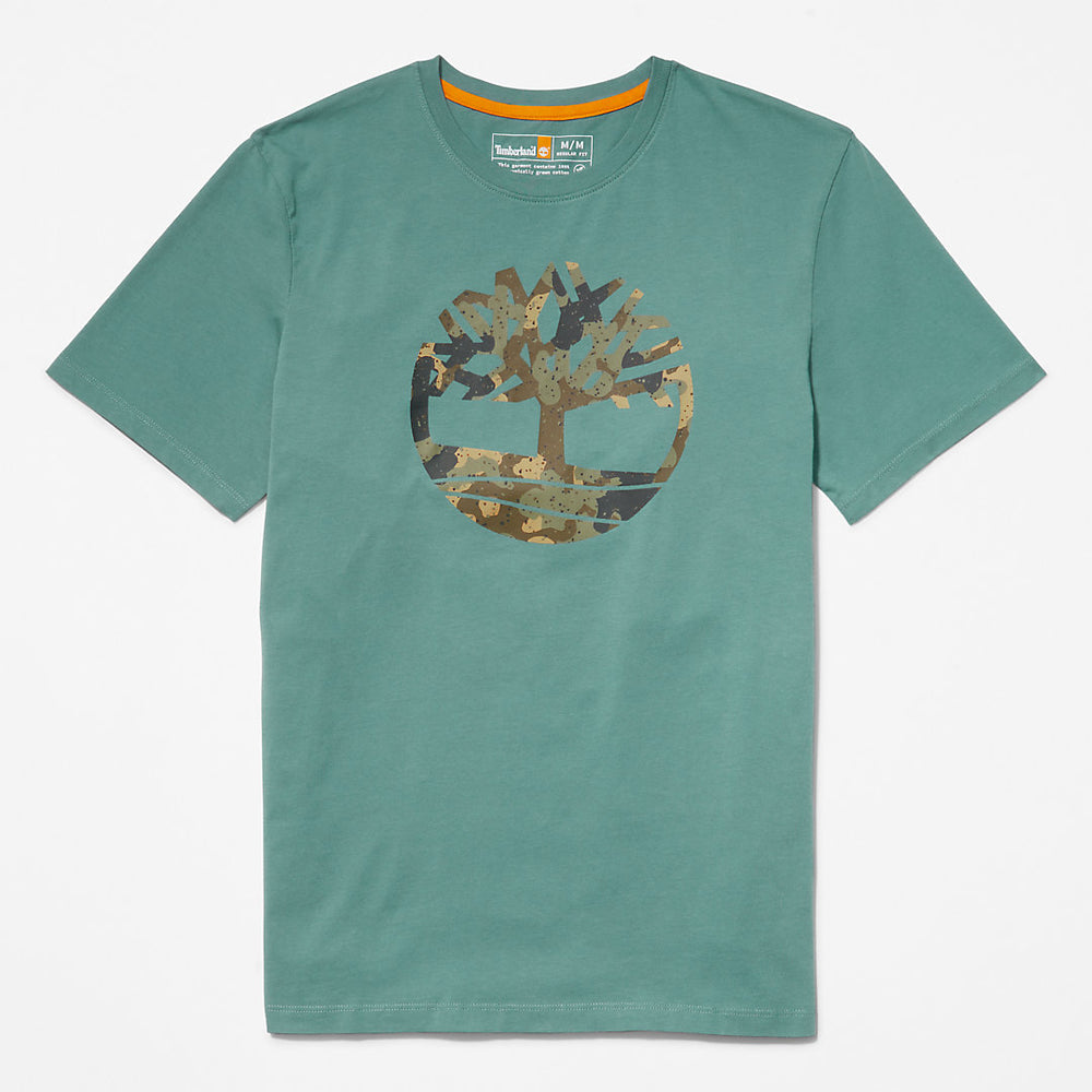 Camo-Logo T-Shirt for Men in Light Green Timberland US
