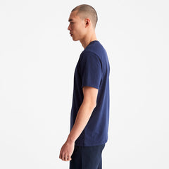 Mountains-to-Rivers Print T-Shirt for Men in Blue Timberland Discount