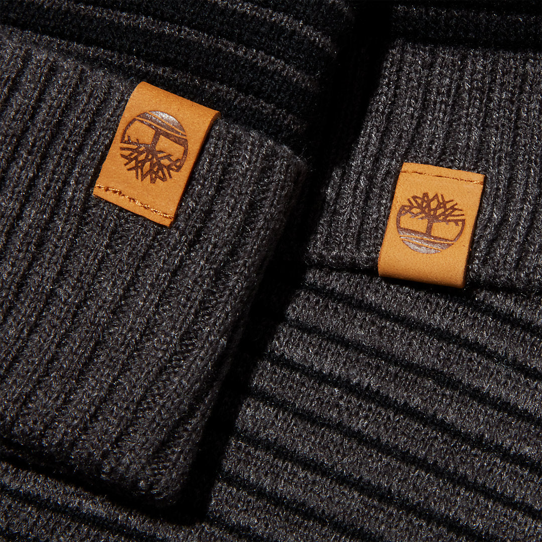 Ottoman-Rib Beanie and Scarf Gift Set for Men in Grey Timberland Online