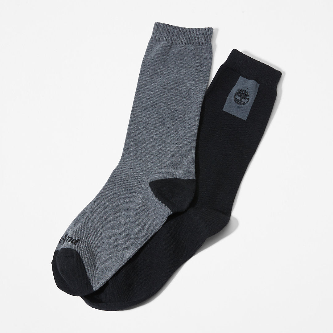 2-Pack Crew Socks for Men in Black Timberland Discount