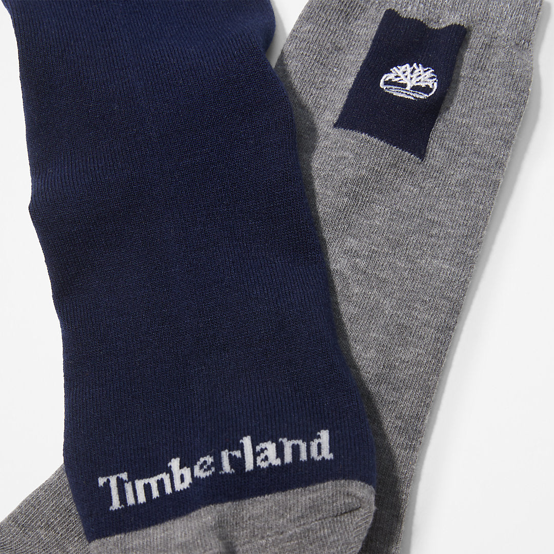 2-Pack Crew Socks for Men in Grey Timberland US