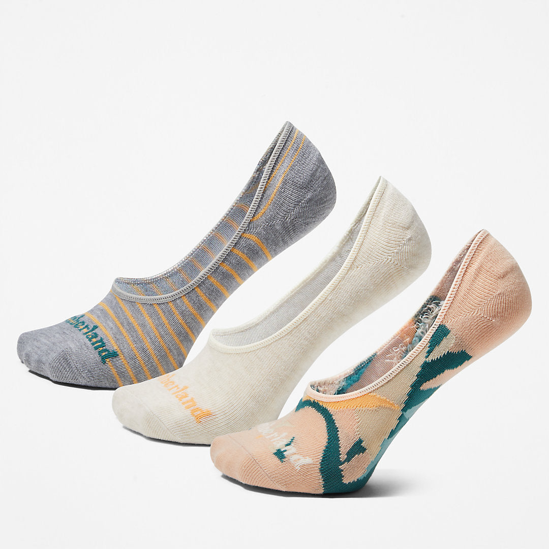 3-Pack Tropics No-show Socks for Women in Pink Timberland On Sale