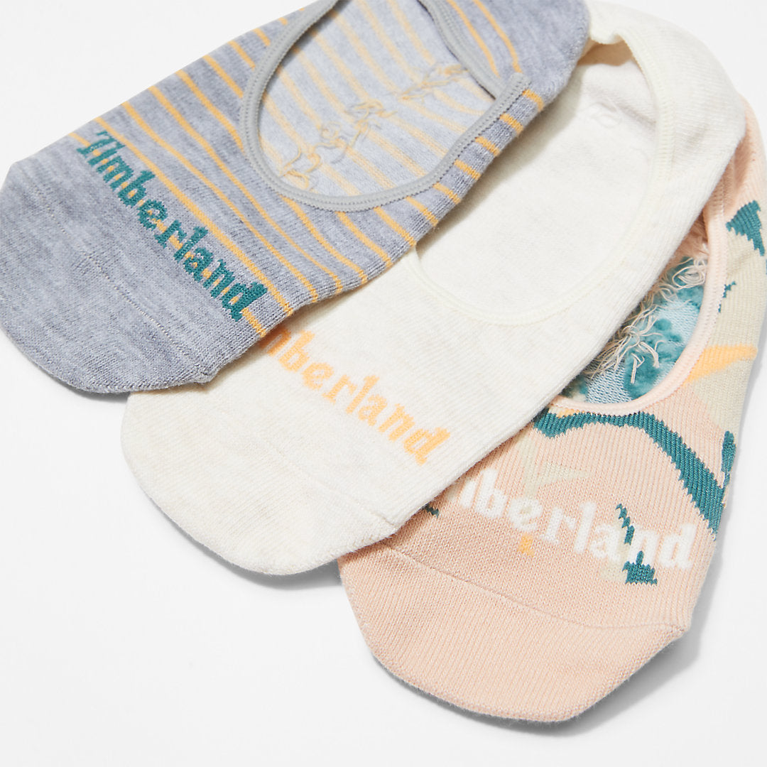 3-Pack Tropics No-show Socks for Women in Pink Timberland On Sale