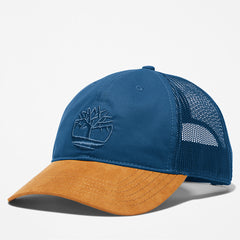 Trucker Hat with a Faux-suede Brim for Men in Blue Timberland On Sale