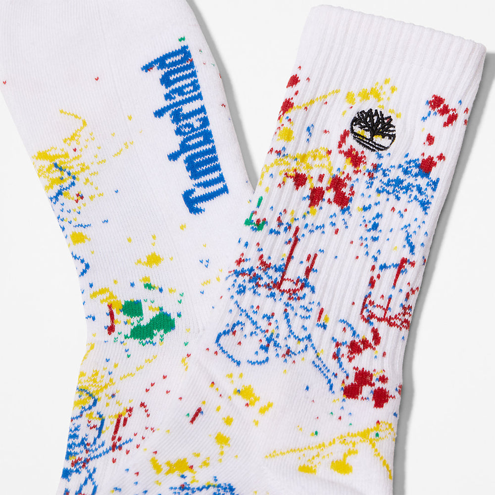 2-Pack Pride Crew Socks for Men in White Timberland On Sale