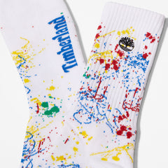 2-Pack Pride Crew Socks for Men in White Timberland On Sale