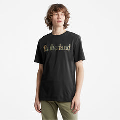 Camo-Logo T-Shirt for Men in Black Timberland For Sale