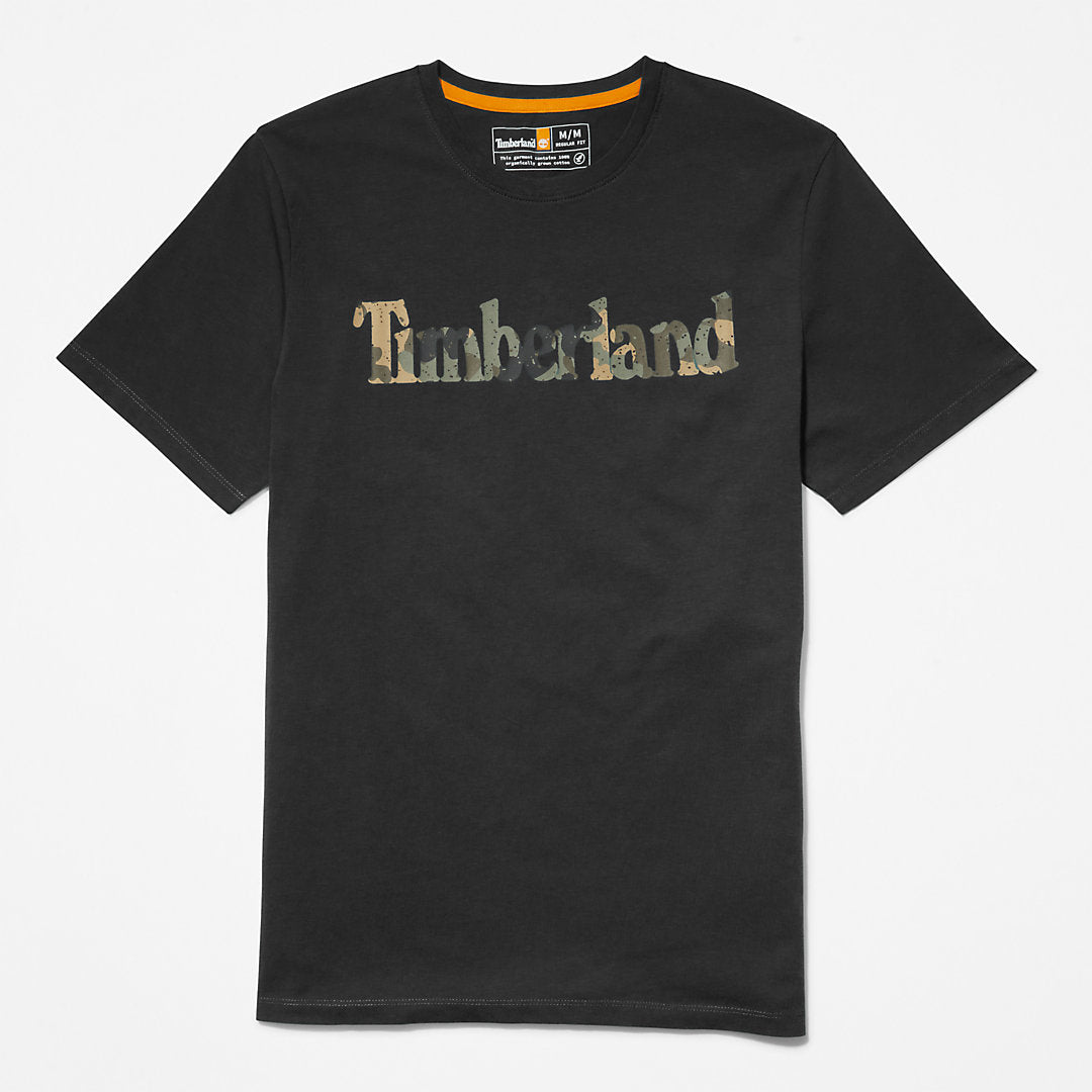 Camo-Logo T-Shirt for Men in Black Timberland For Sale