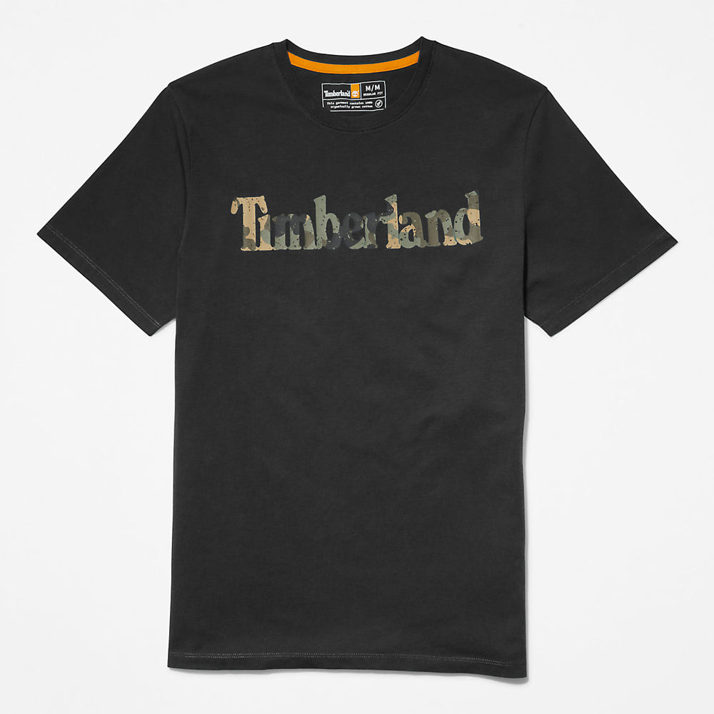 Camo-Logo T-Shirt for Men in Black Timberland For Sale