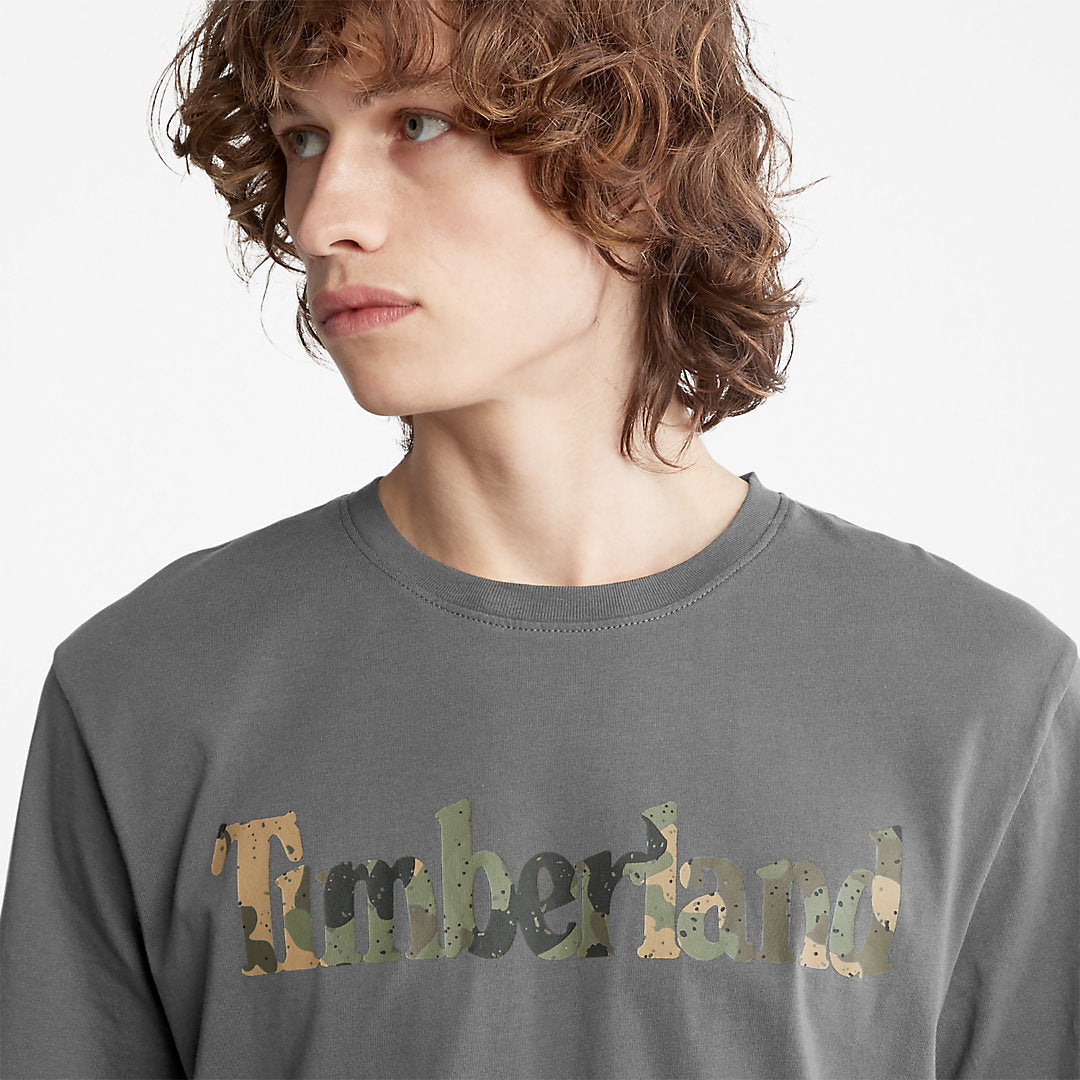 Camo-Logo T-Shirt for Men in Grey Timberland Outlet