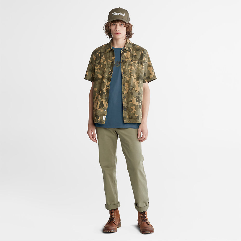 Camo-Logo T-Shirt for Men in Blue Timberland Sale