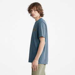 Camo-Logo T-Shirt for Men in Blue Timberland Sale