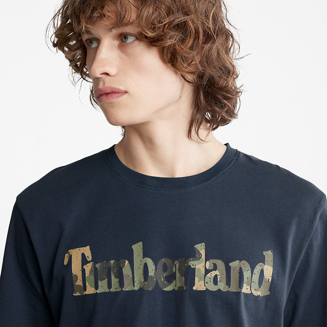 Camo-Logo T-Shirt for Men in Navy Timberland Discount