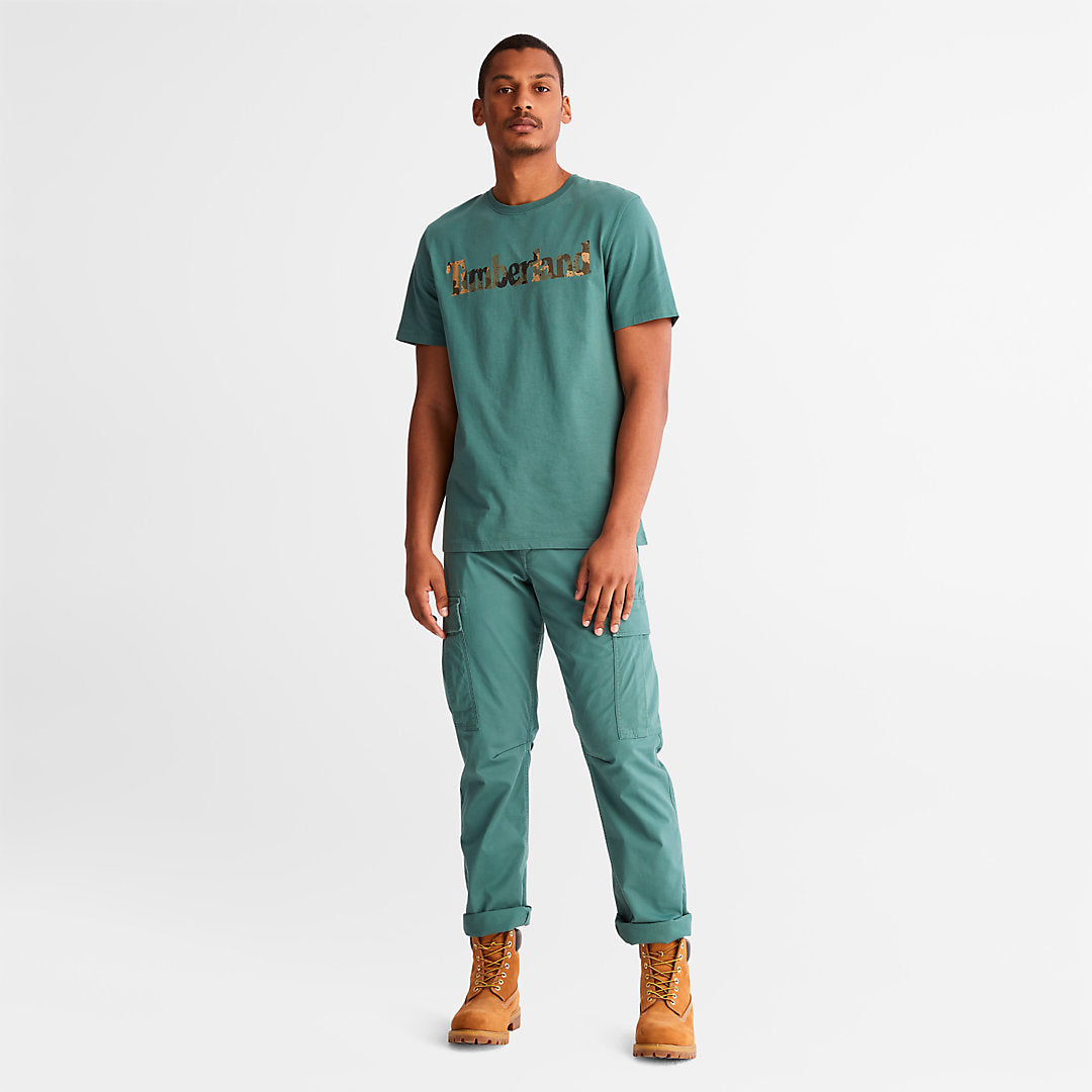 Camo-Logo T-Shirt for Men in Green Timberland On Sale