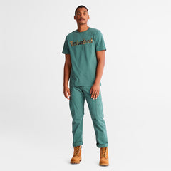 Camo-Logo T-Shirt for Men in Green Timberland On Sale